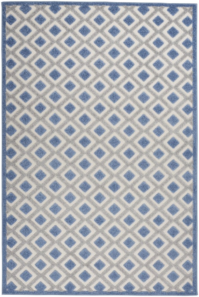 6' X 9' Blue And Gray Indoor Outdoor Area Rug