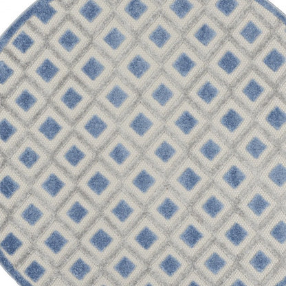 6' X 9' Blue And Gray Indoor Outdoor Area Rug