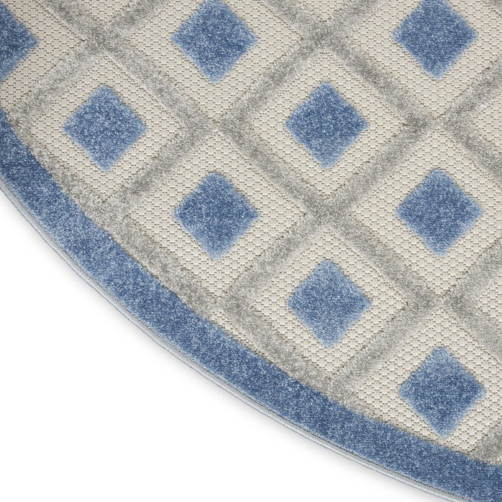 4' X 6' Blue And Gray Indoor Outdoor Area Rug
