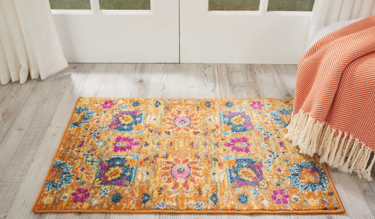 7' X 10' Sunset Floral Power Loom Area Rug