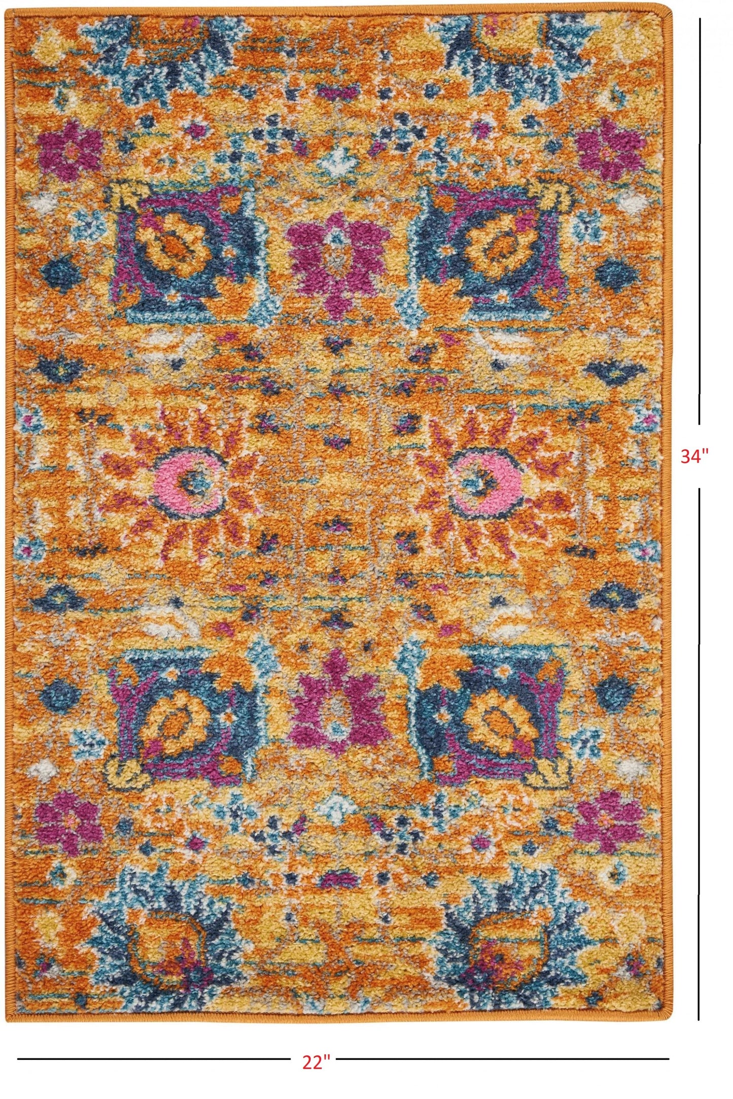 2' X 3' Sunset Floral Power Loom Area Rug