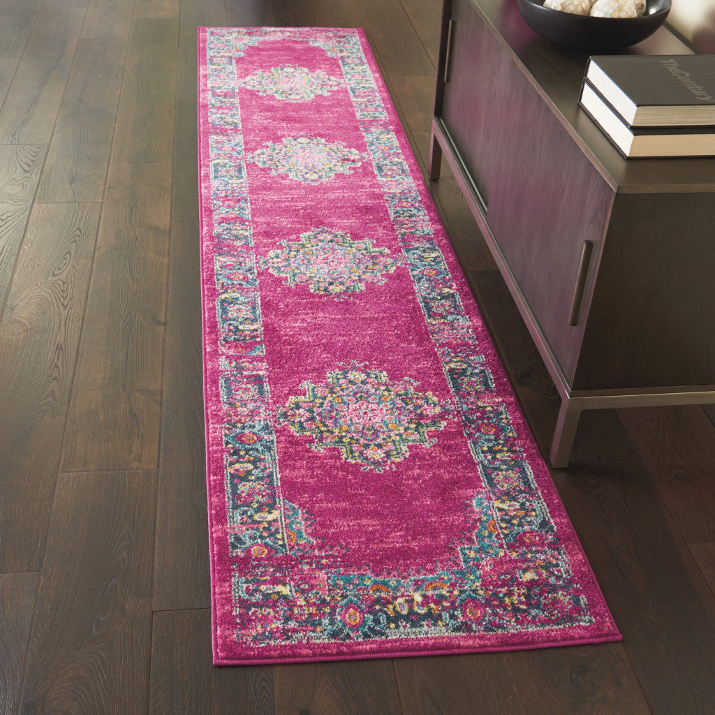 7' X 10' Fuchsia Power Loom Area Rug