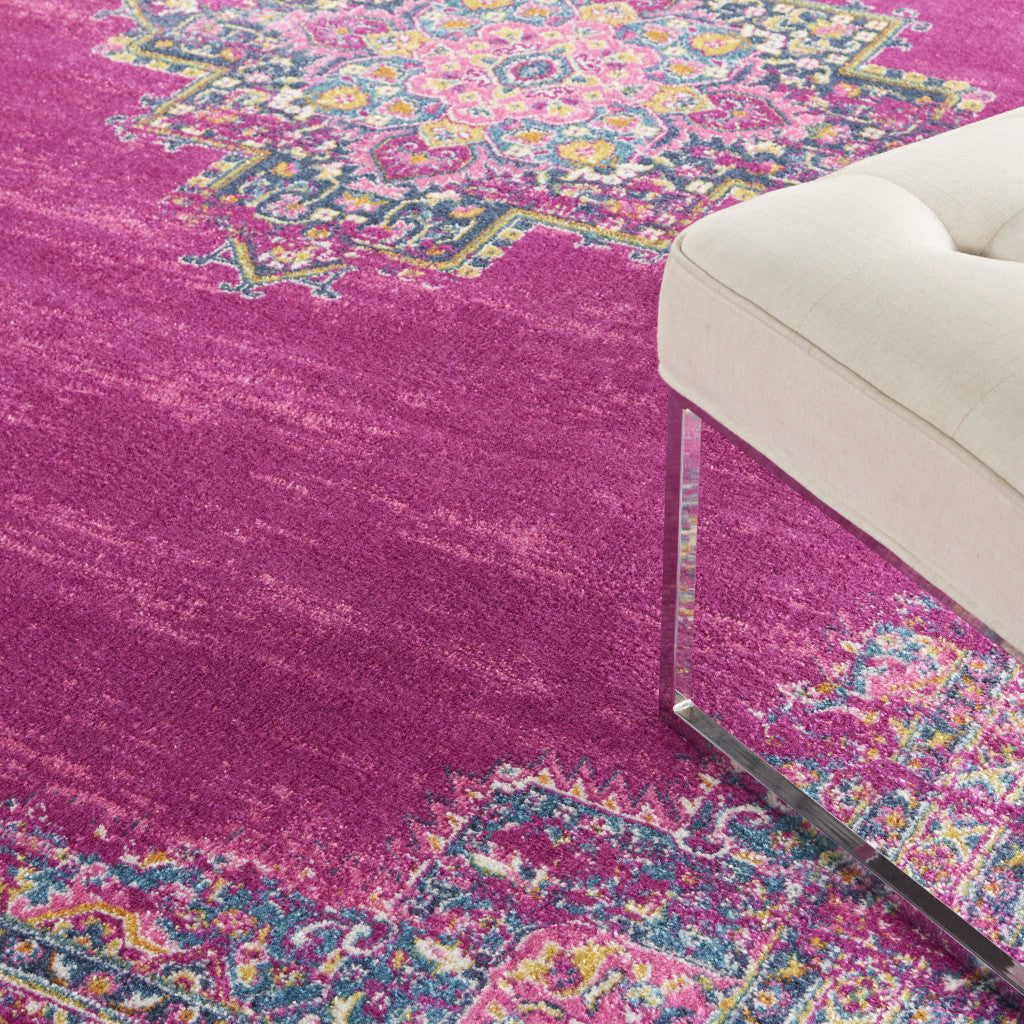 7' X 10' Fuchsia Power Loom Area Rug