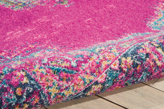 8' Fuchsia Power Loom Runner Rug