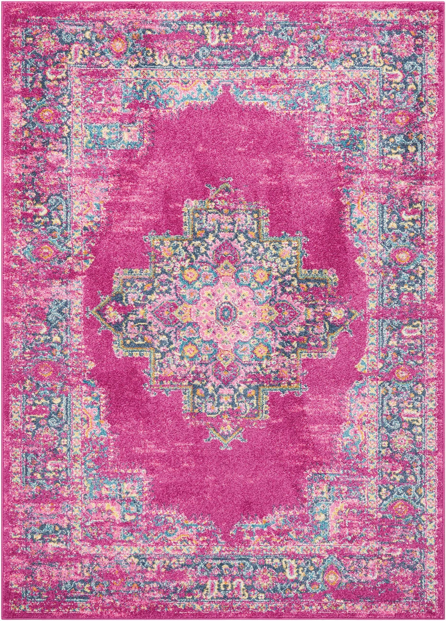 7' X 10' Fuchsia Power Loom Area Rug