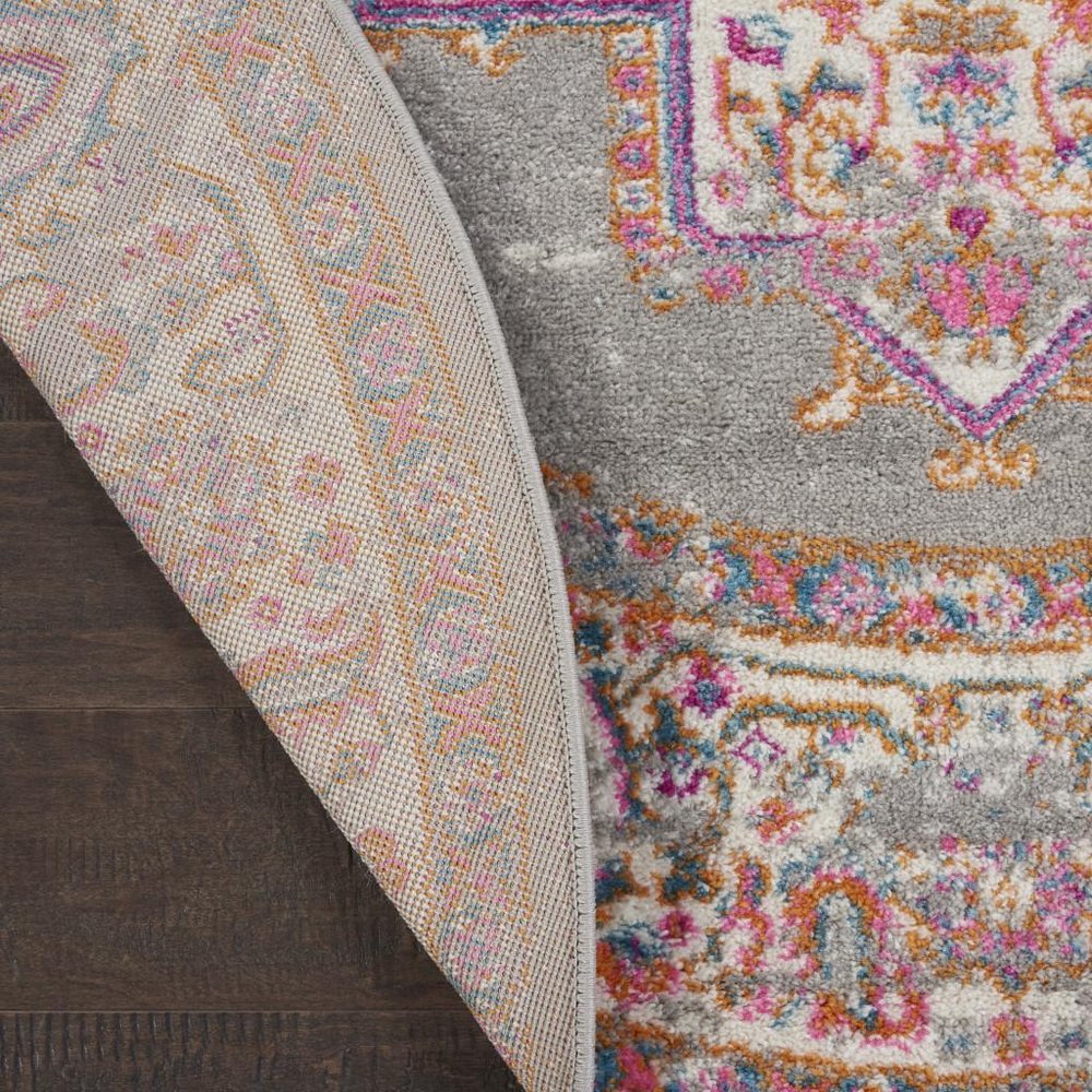 8' X 10' Gray And Gold Medallion Distressed Area Rug