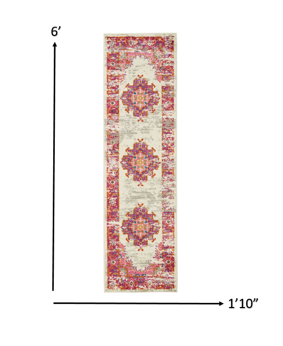 5' X 7' Fuchsia Power Loom Area Rug