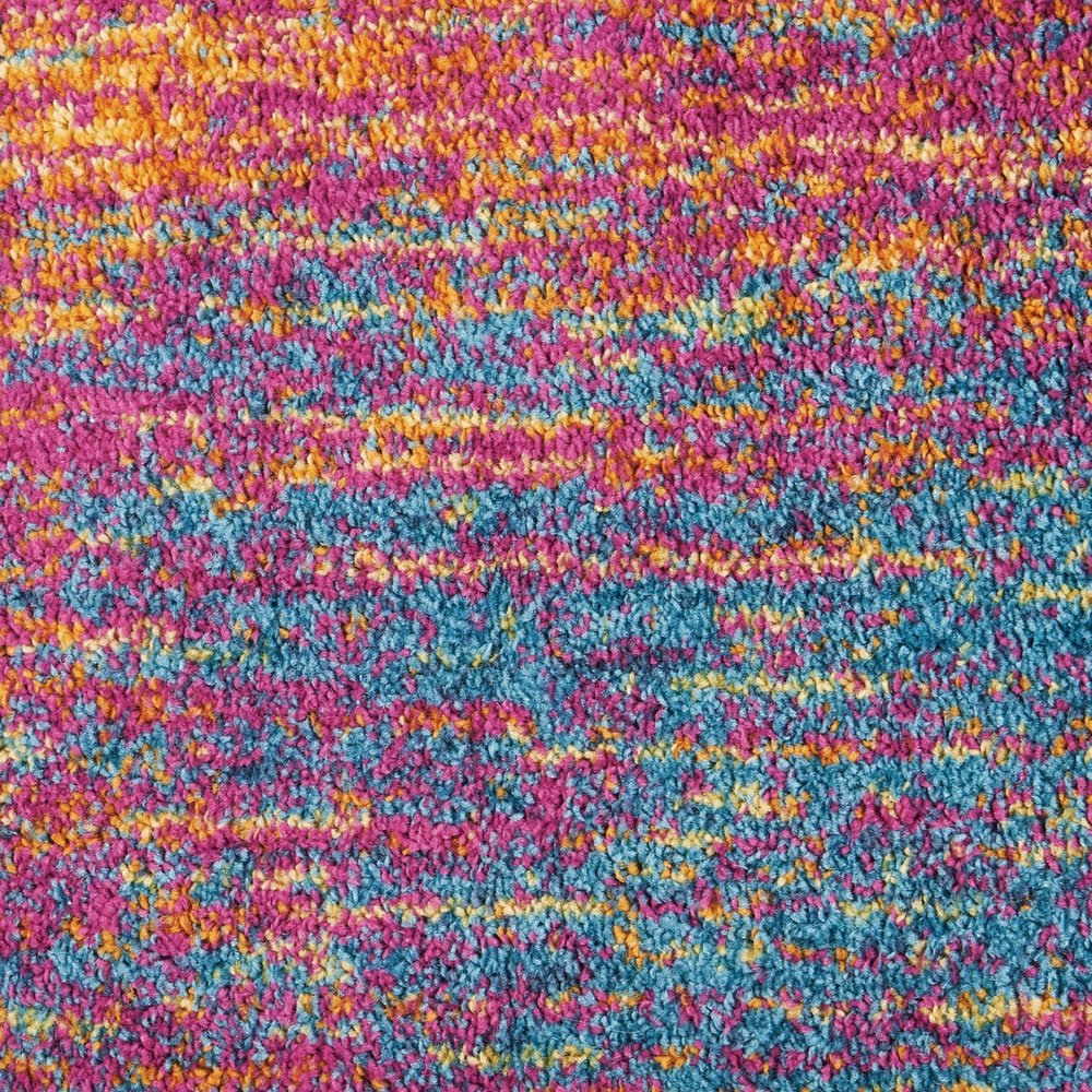5' X 7' Blue And Orange Abstract Area Rug
