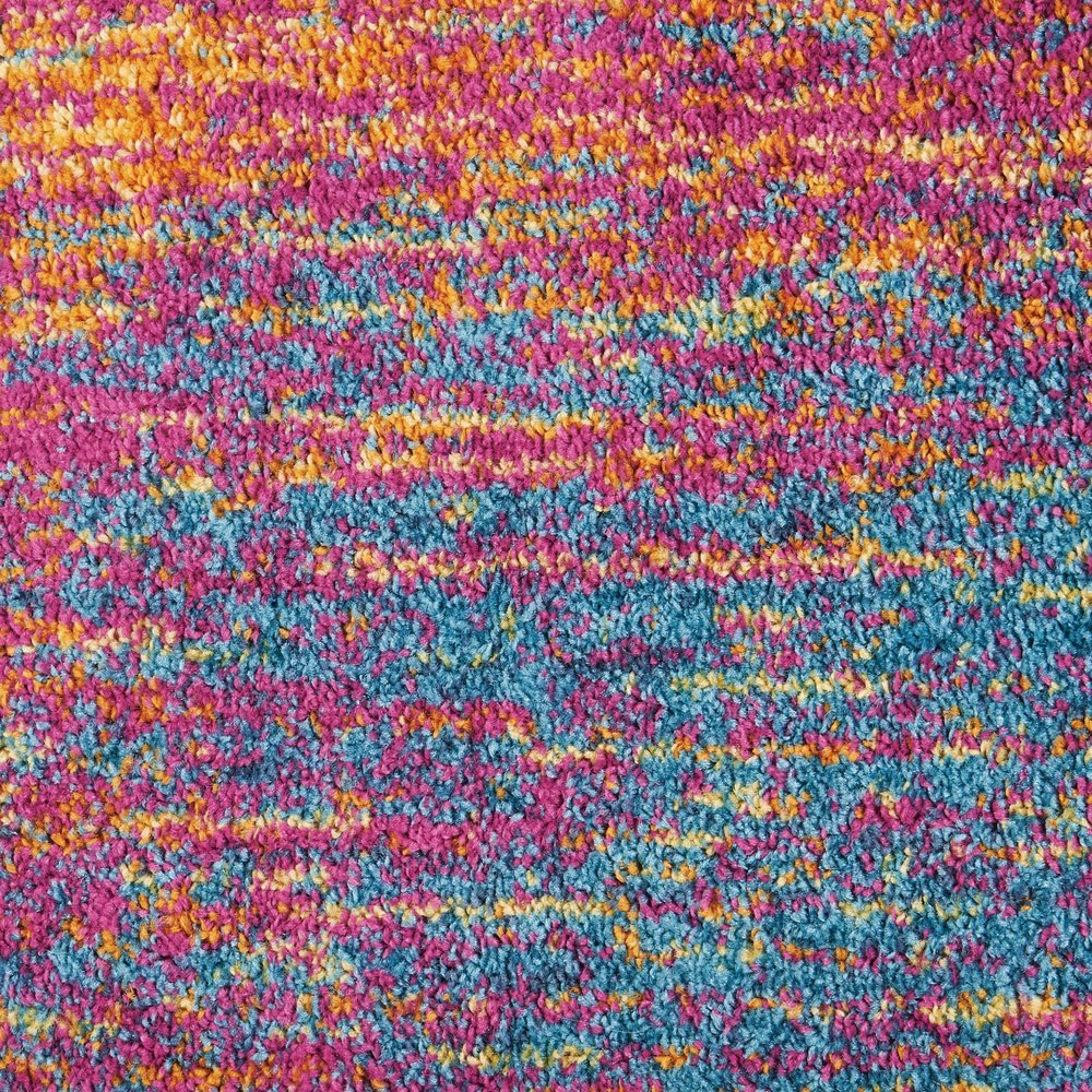 8' X 10' Blue And Orange Abstract Area Rug