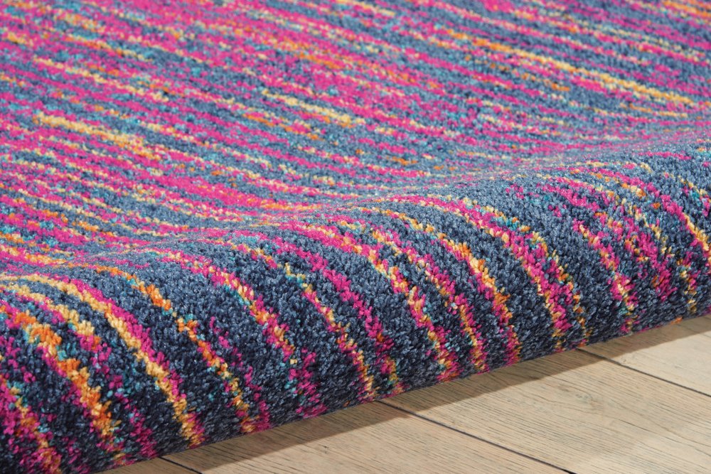 4' X 6' Blue And Orange Abstract Area Rug
