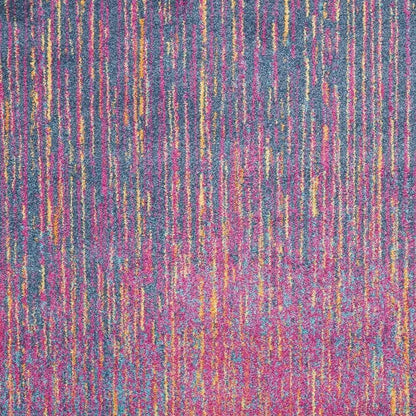 5' X 7' Blue And Orange Abstract Area Rug