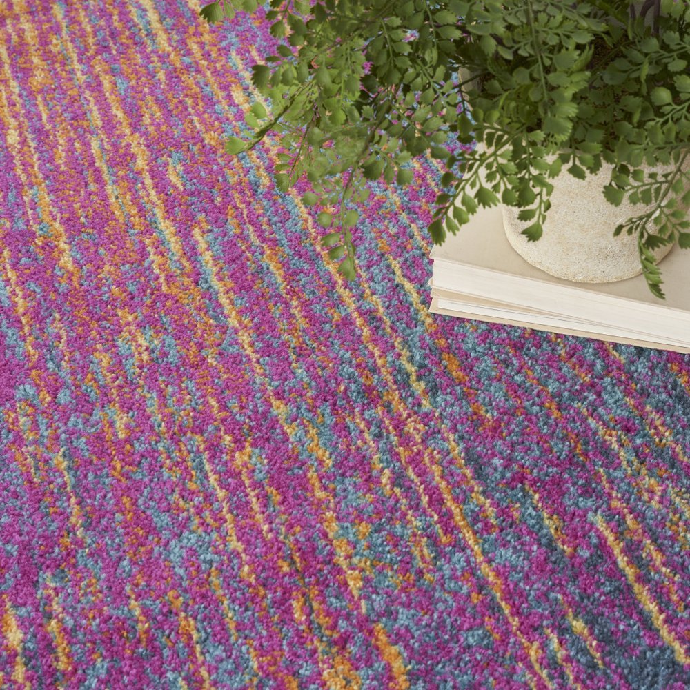 2' X 3' Blue And Orange Abstract Area Rug