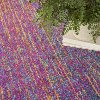 2' X 3' Blue And Orange Abstract Area Rug