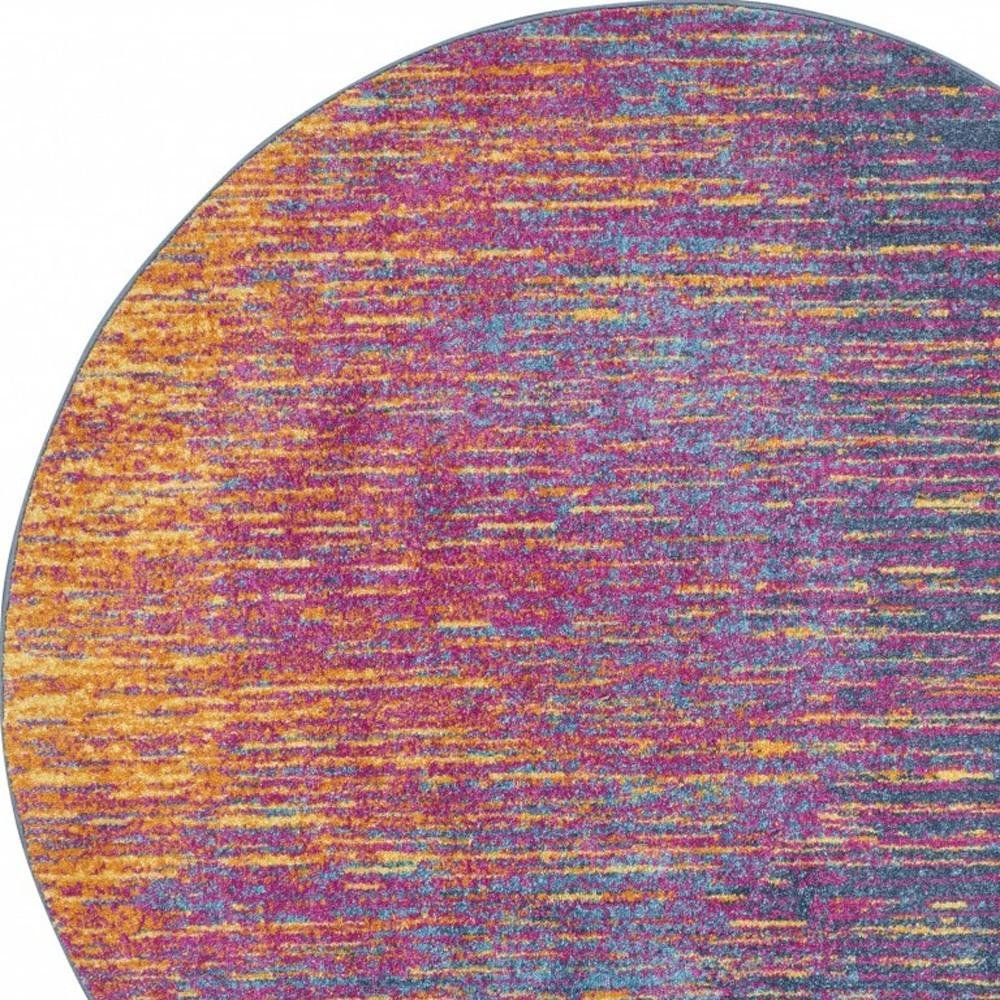 5' X 7' Blue And Orange Abstract Area Rug
