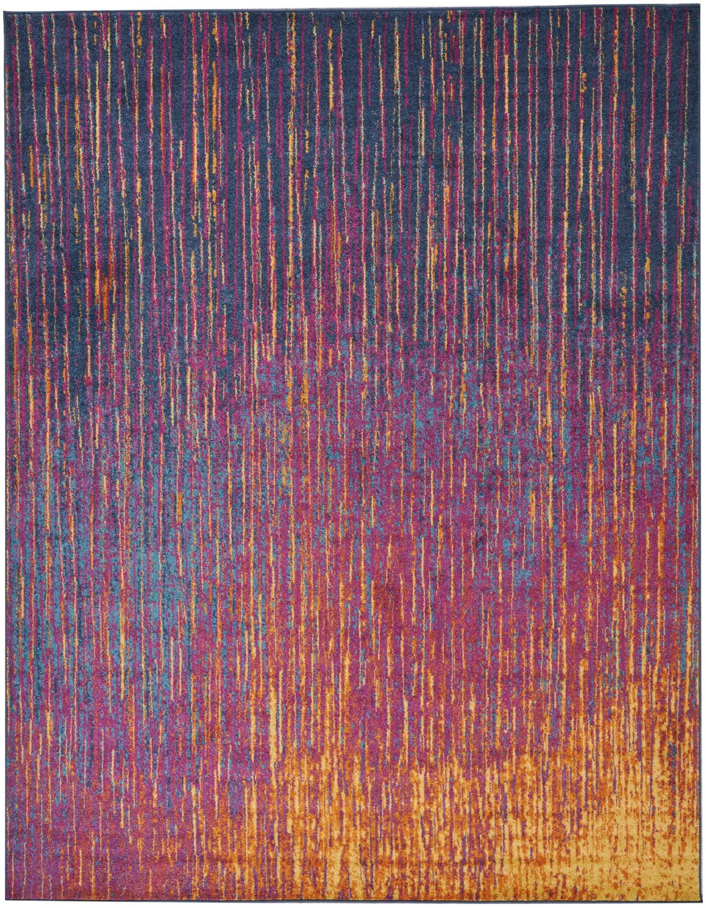 5' X 7' Blue And Pink Abstract Power Loom Area Rug