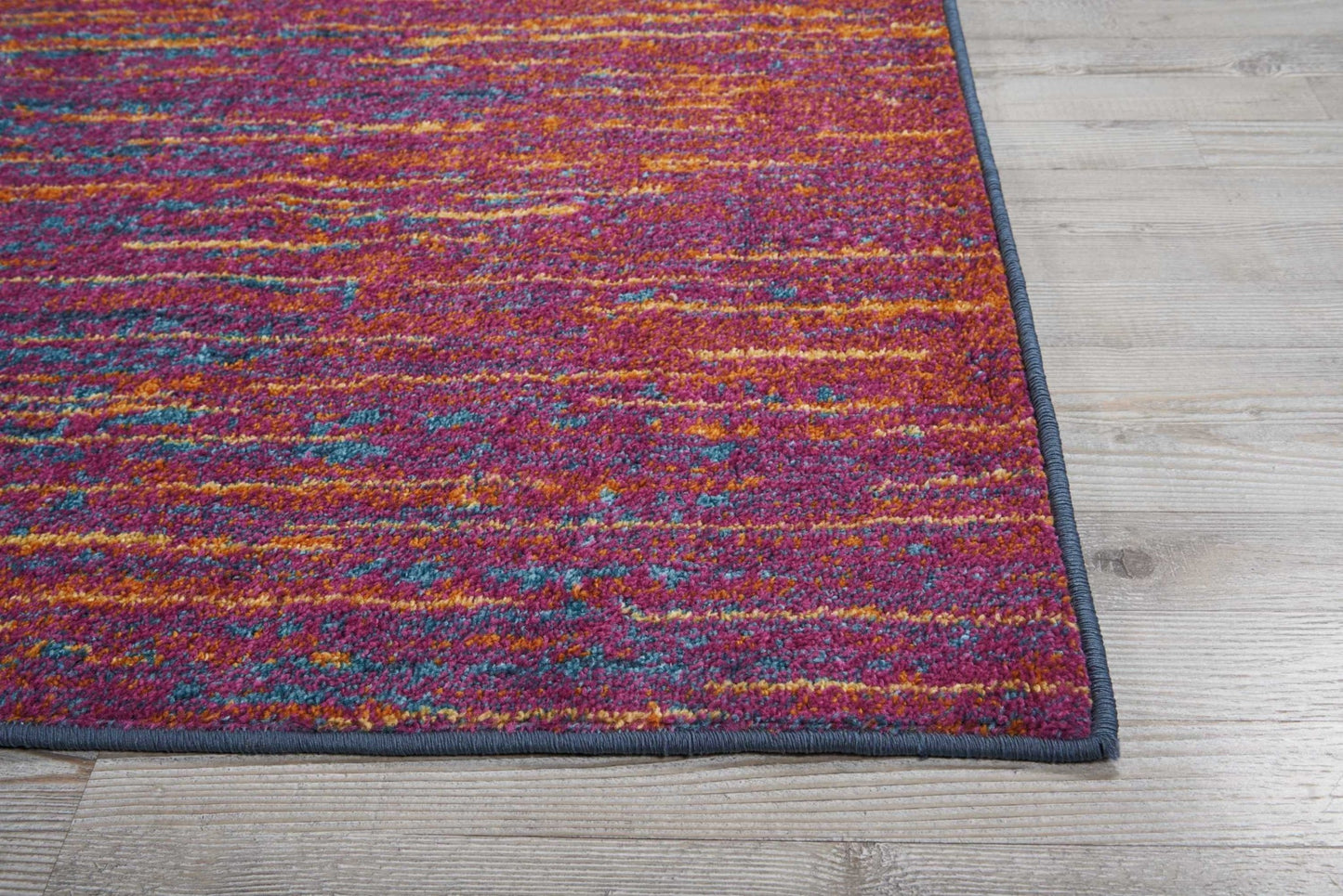 5' X 7' Blue And Pink Abstract Power Loom Area Rug