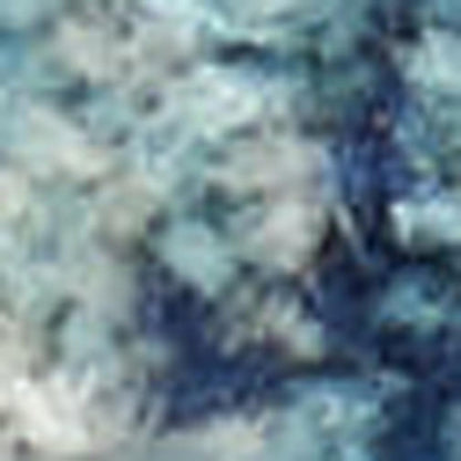 6' Blue And Ivory Abstract Runner Rug