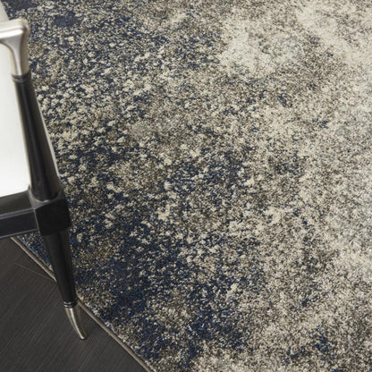 8' X 10' Gray And Ivory Abstract Area Rug