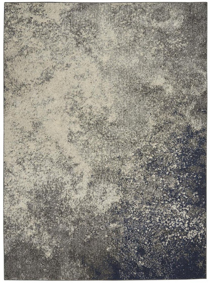 8' X 10' Gray And Ivory Abstract Area Rug