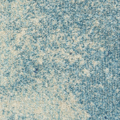 4' Blue And Ivory Abstract Round Rug