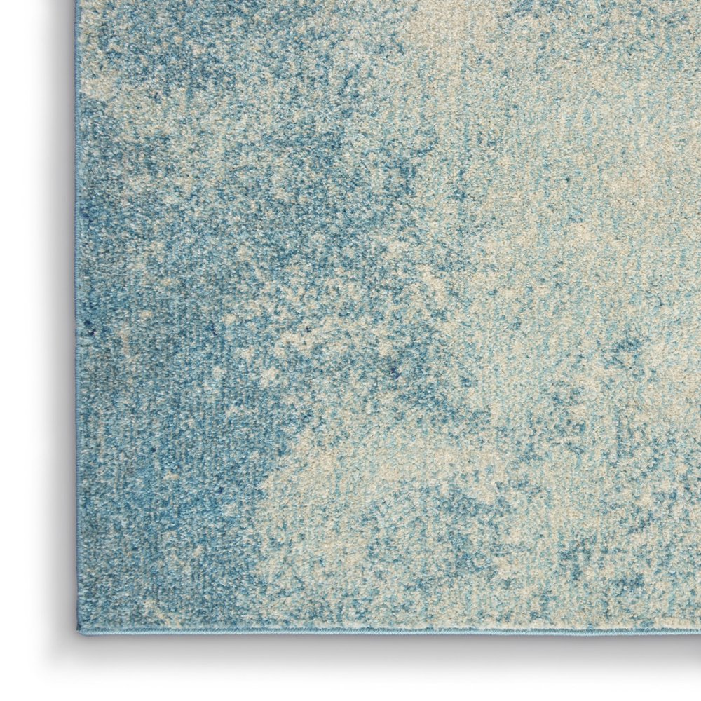 8' X 10' Blue And Ivory Abstract Area Rug