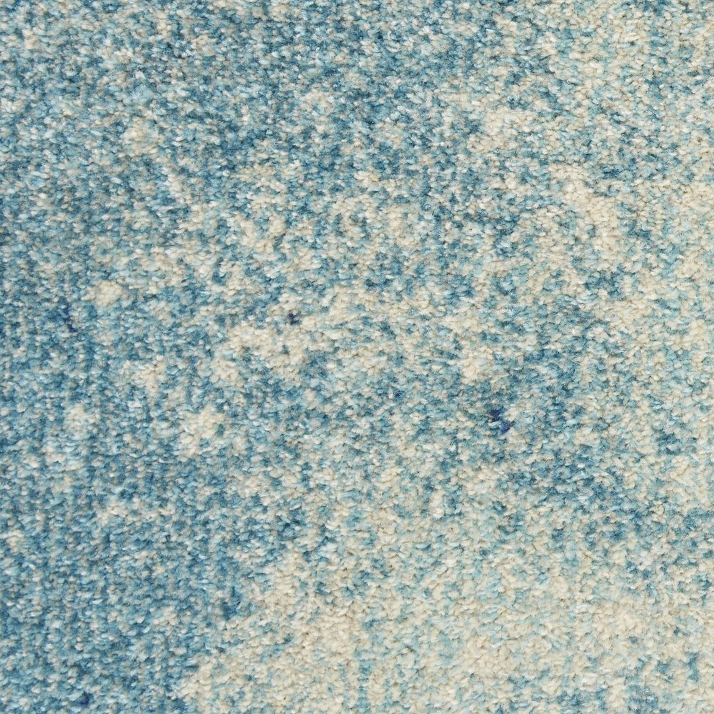 4' Blue And Ivory Abstract Round Rug