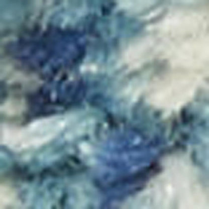 4' Blue And Ivory Abstract Round Rug