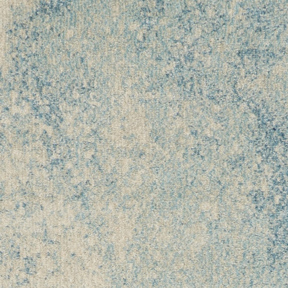 4' Blue And Ivory Abstract Round Rug
