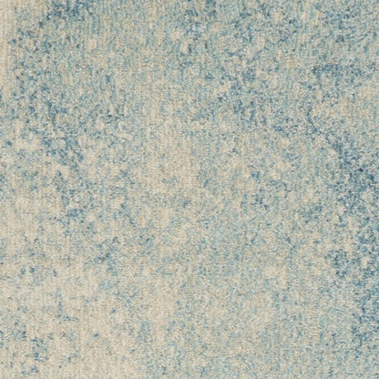 4' Blue And Ivory Abstract Round Rug