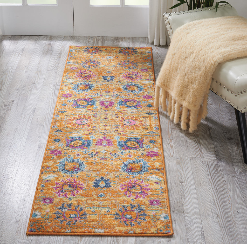 7' X 10' Sunset Floral Power Loom Area Rug