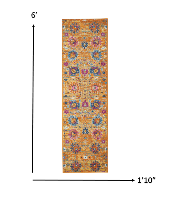 2' X 3' Sunset Floral Power Loom Area Rug