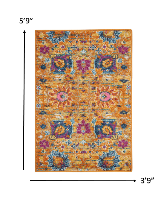 7' X 10' Sunset Floral Power Loom Area Rug