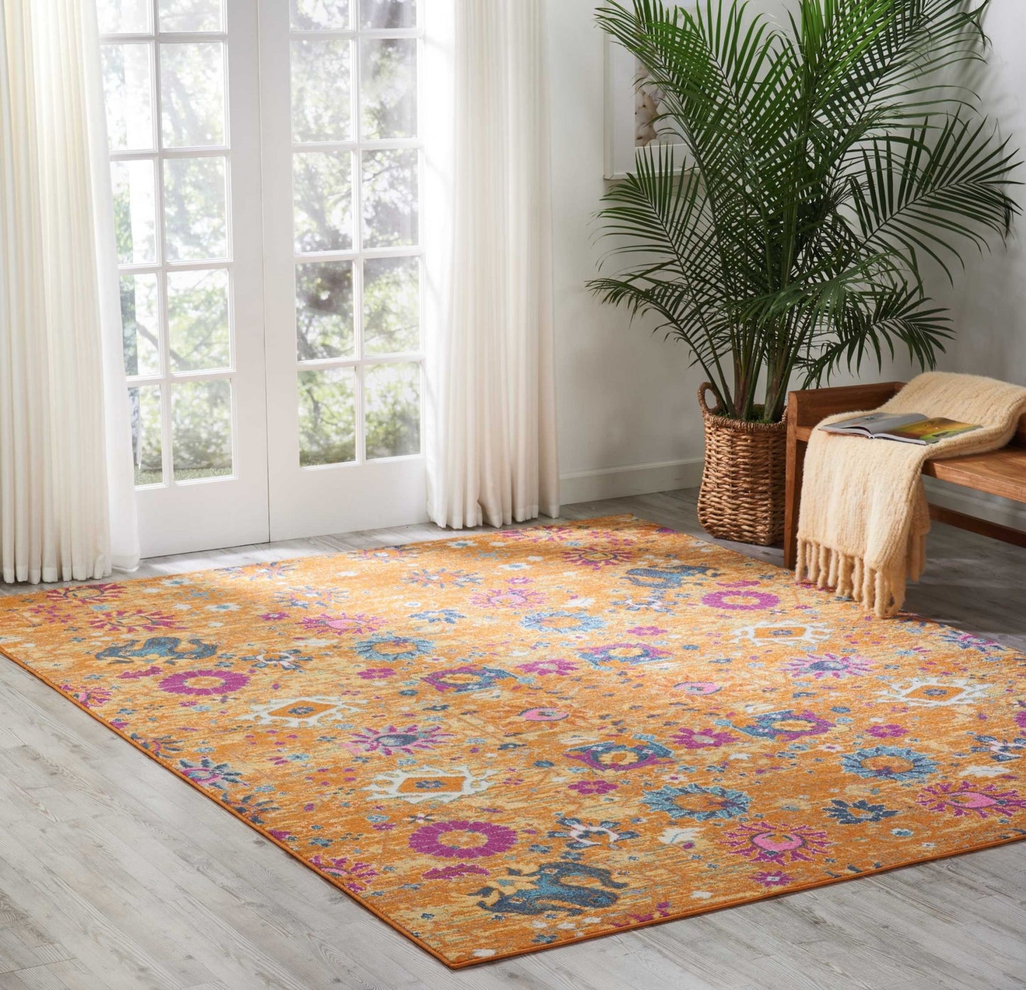 2' X 3' Sunset Floral Power Loom Area Rug