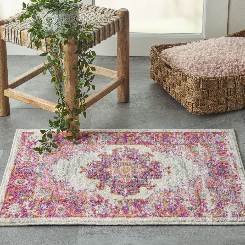 5' X 7' Fuchsia Power Loom Area Rug