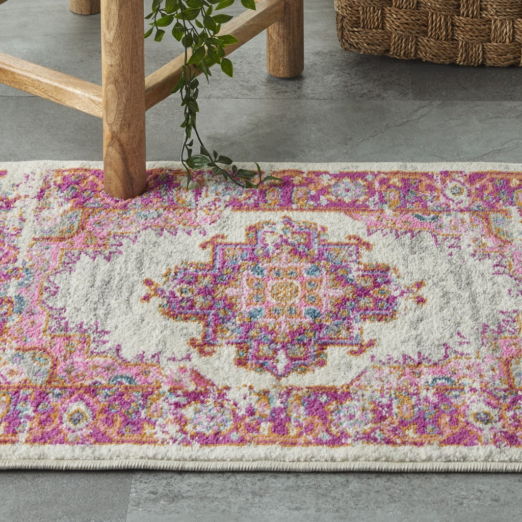 5' X 7' Fuchsia Power Loom Area Rug