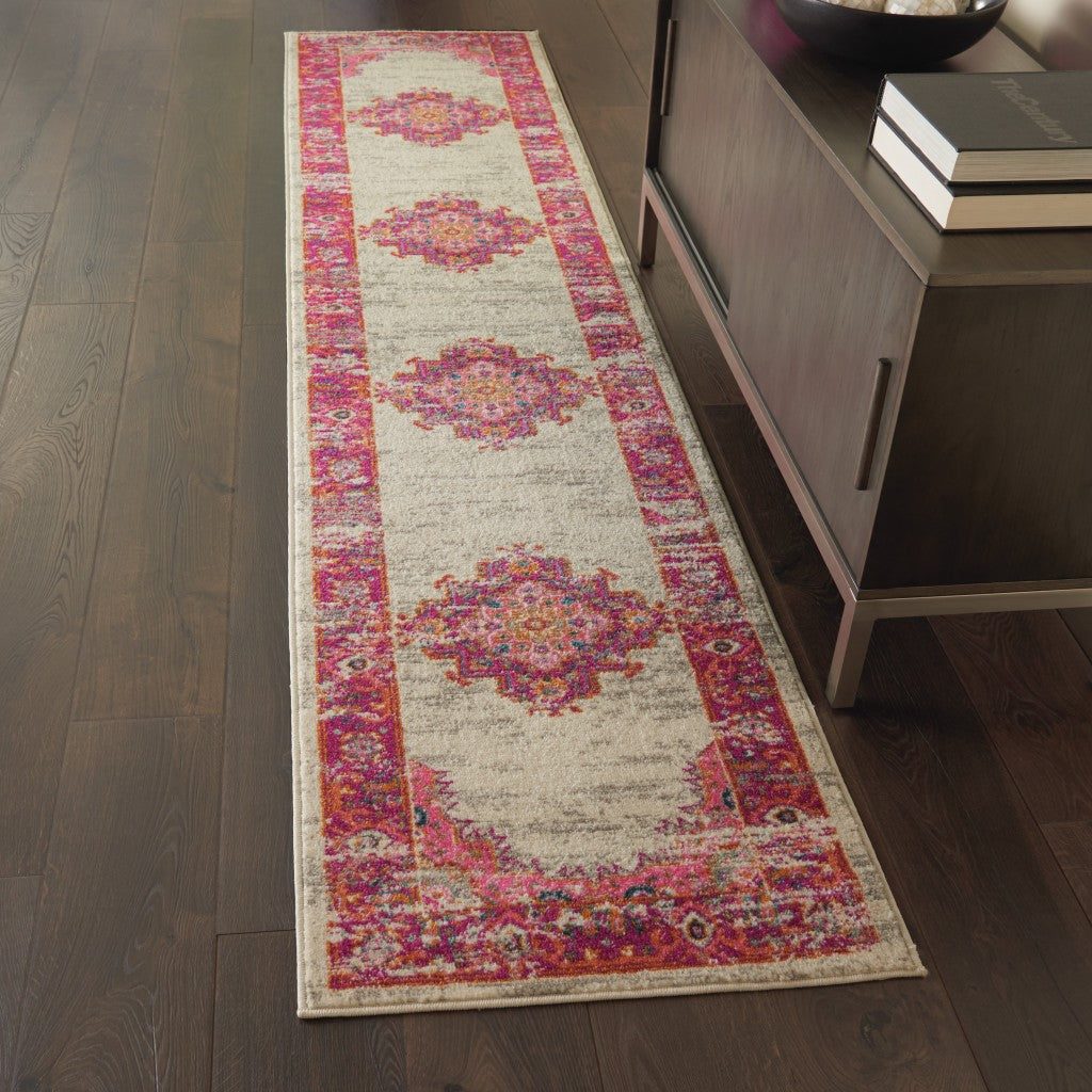 5' X 7' Fuchsia Power Loom Area Rug