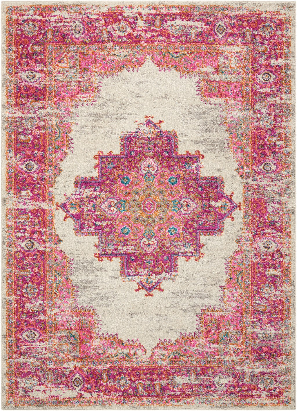 5' X 7' Fuchsia Power Loom Area Rug