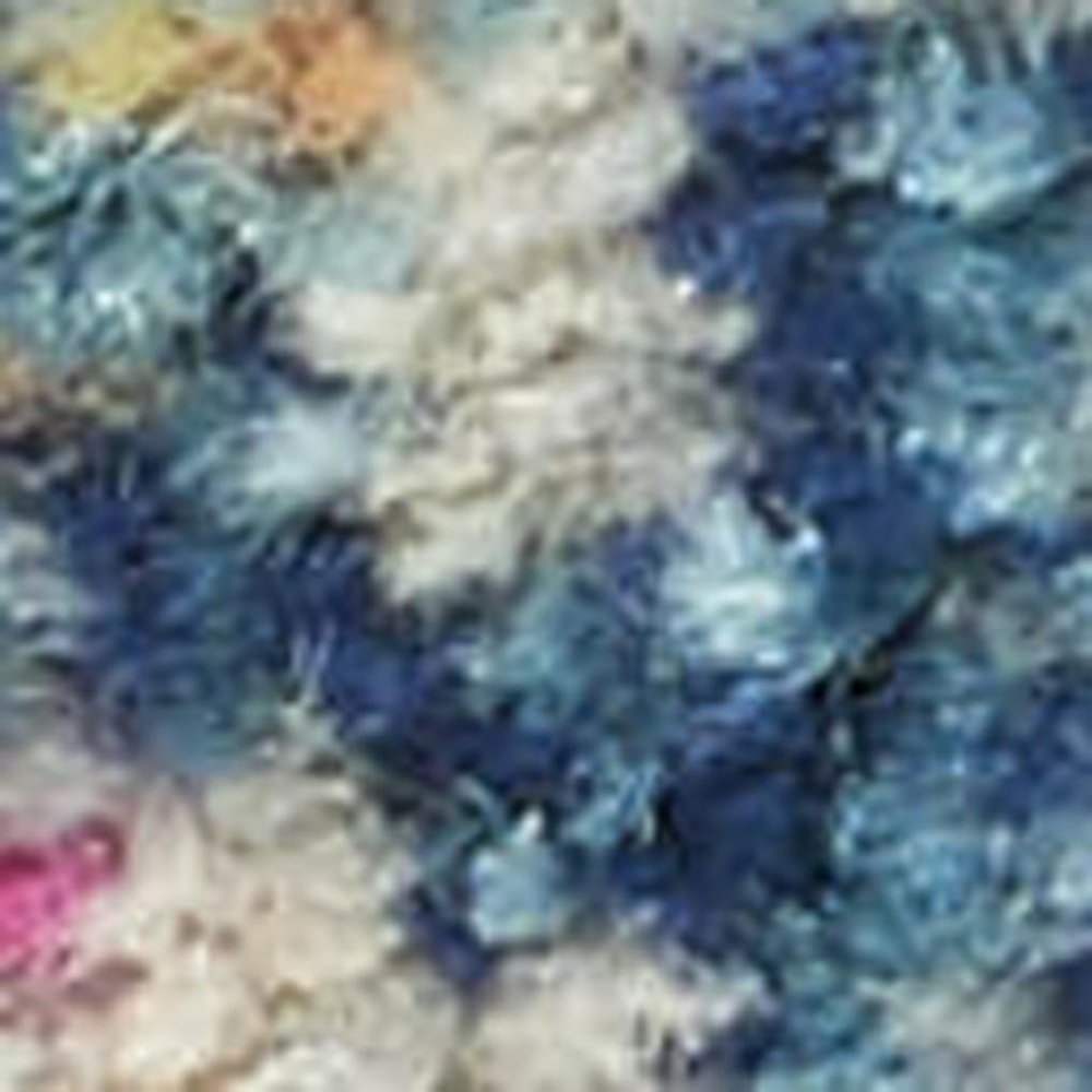 8' Blue And Ivory Southwestern Distressed Runner Rug