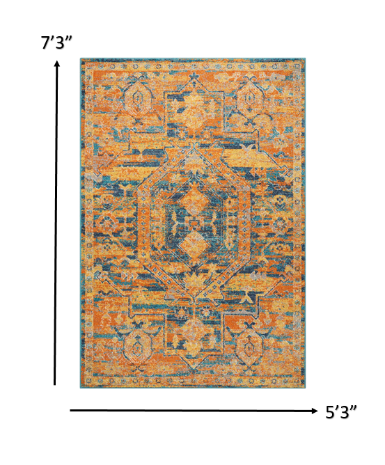 5' X 7' Sunset Power Loom Area Rug