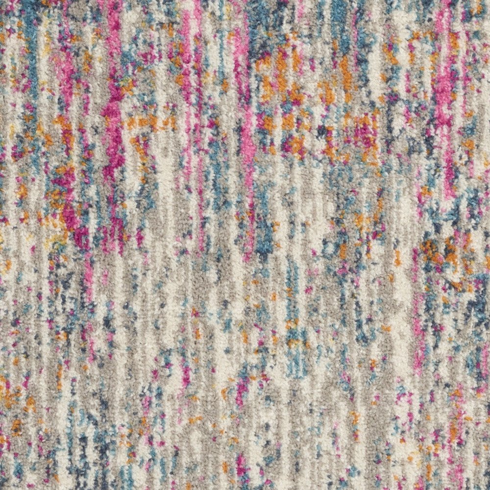 7' X 10' Ivory And Blue Abstract Area Rug