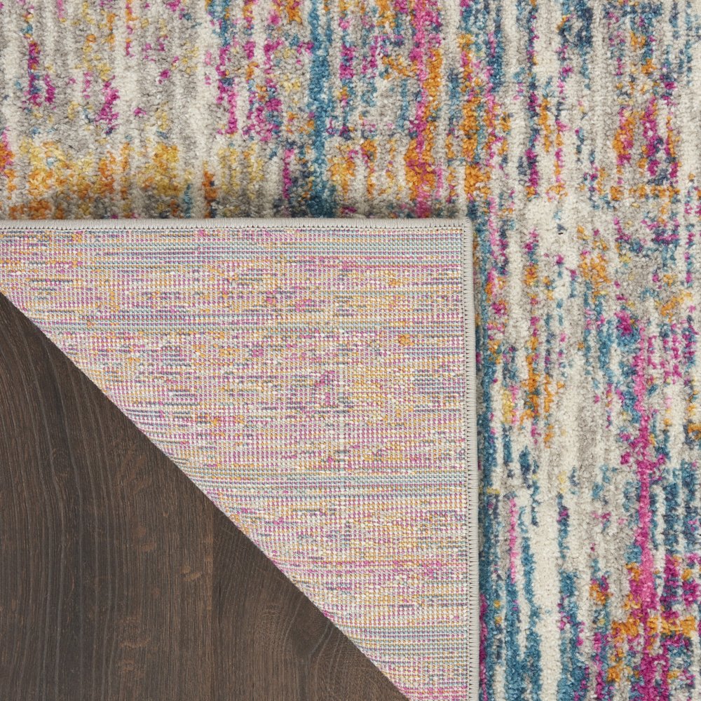 7' X 10' Ivory And Blue Abstract Area Rug