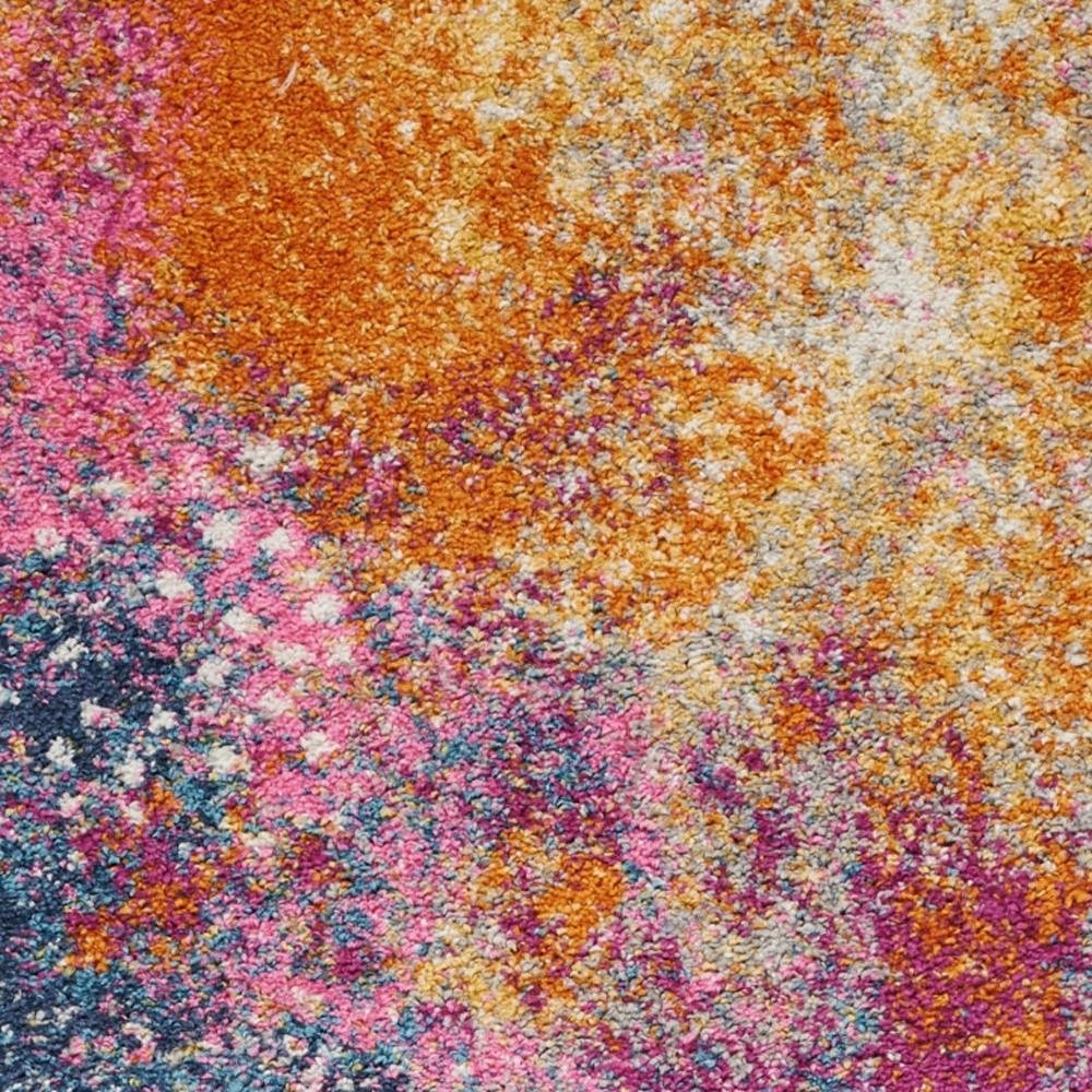 2' X 3' Blue And Orange Abstract Area Rug