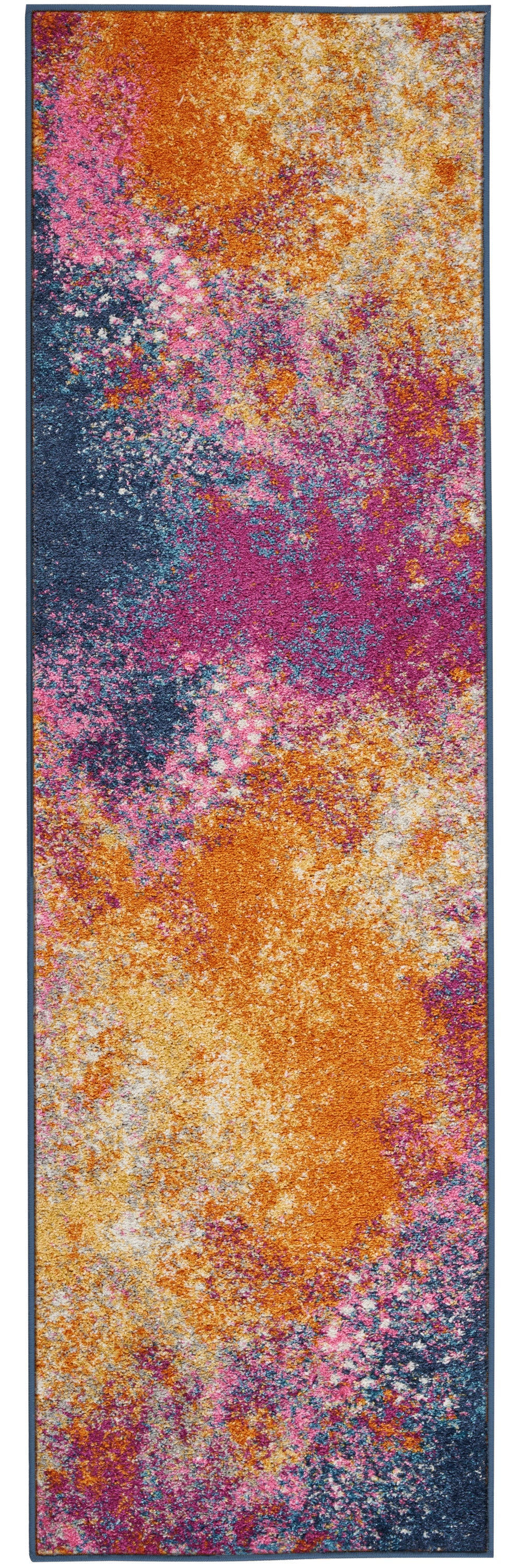 5' Sunset Round Abstract Power Loom Area Rug