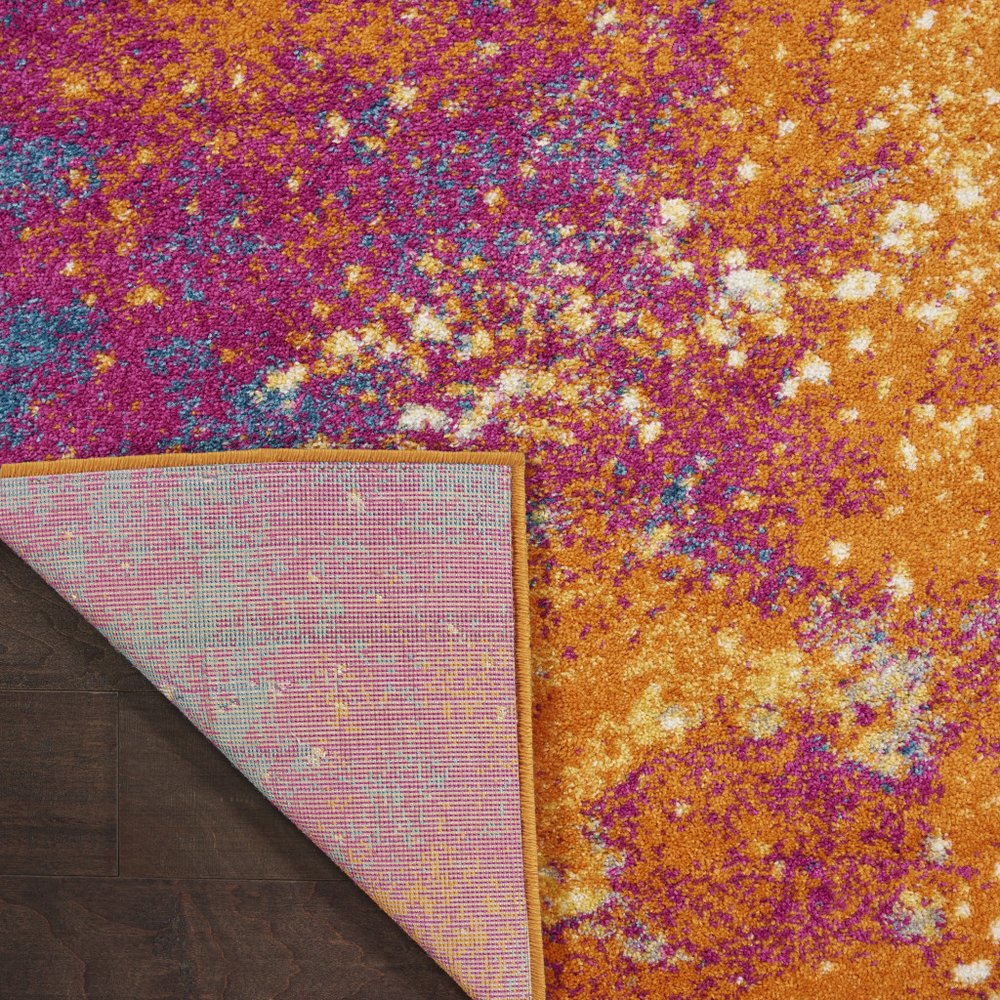 4' X 6' Blue And Orange Abstract Area Rug