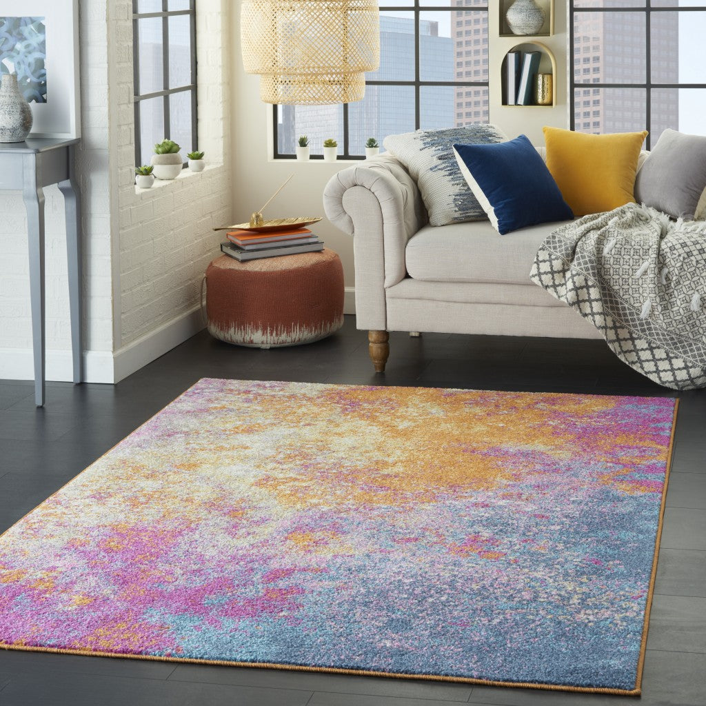 4' X 6' Sunset Abstract Power Loom Area Rug