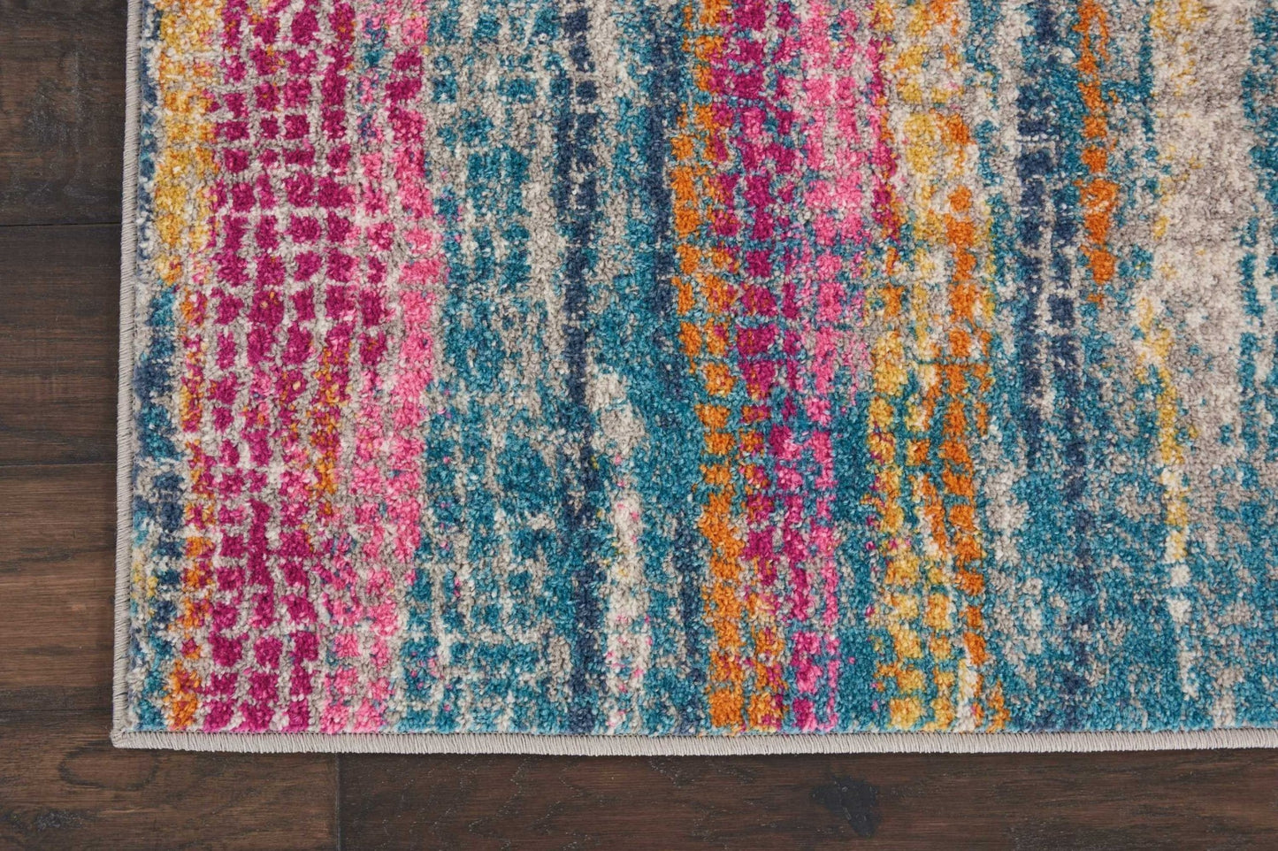 8' X 10' Pink And Blue Abstract Power Loom Area Rug