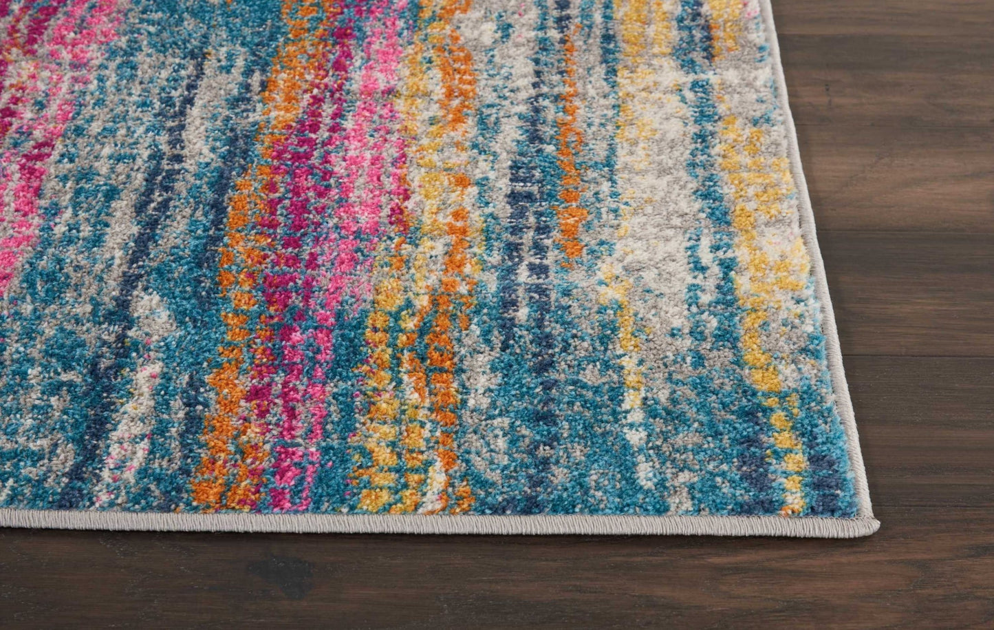 8' X 10' Pink And Blue Abstract Power Loom Area Rug