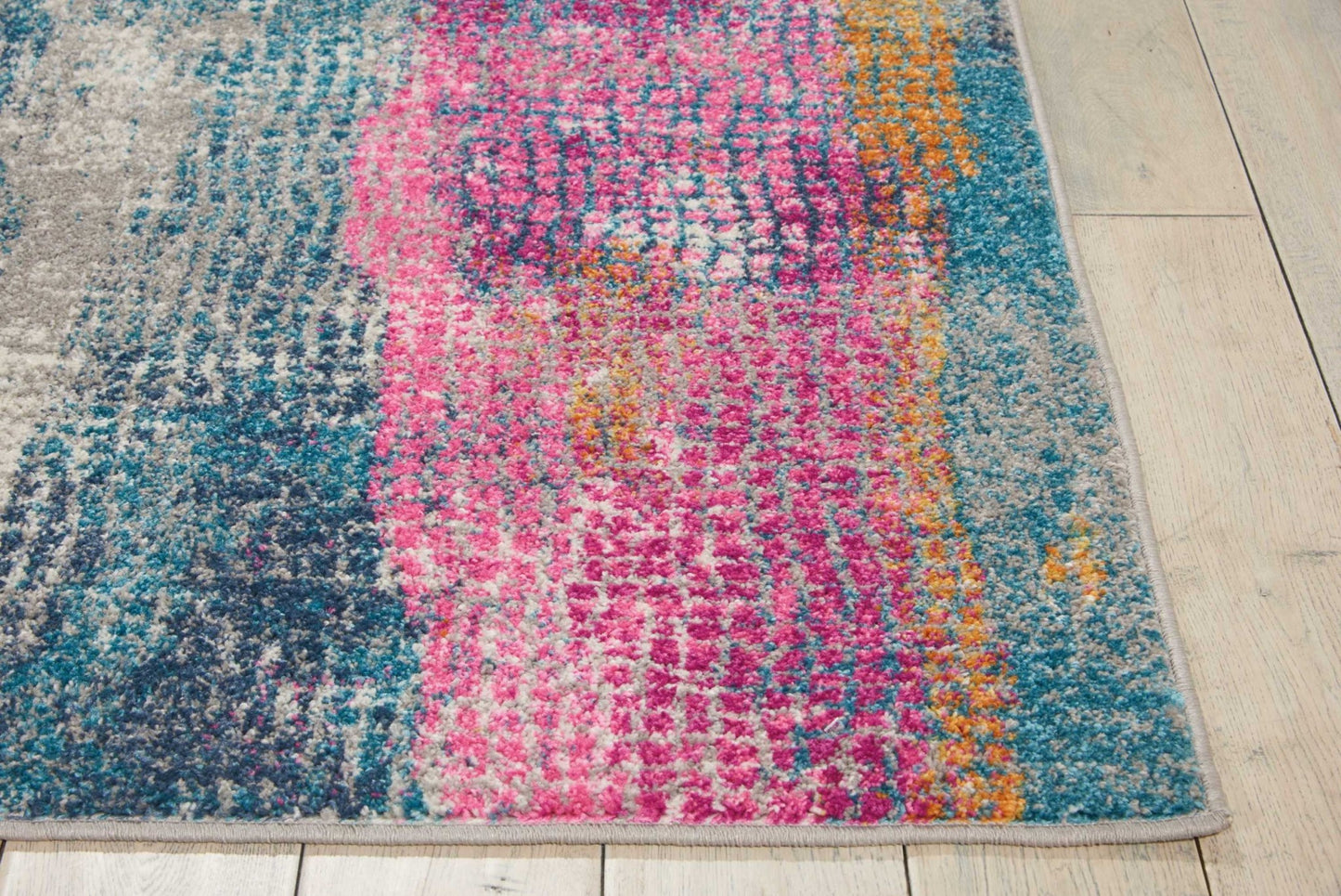 8' X 10' Pink And Blue Abstract Power Loom Area Rug