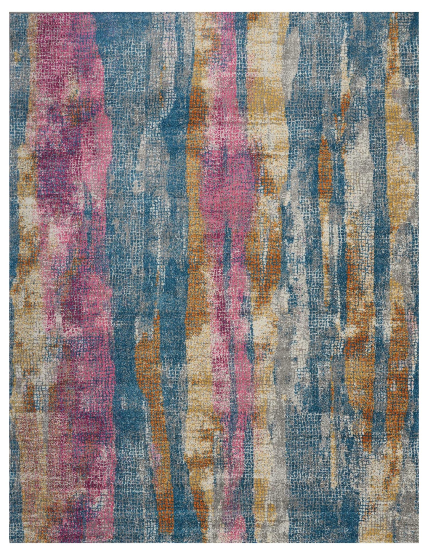 7' X 10' Gray And Ivory Abstract Distressed Area Rug