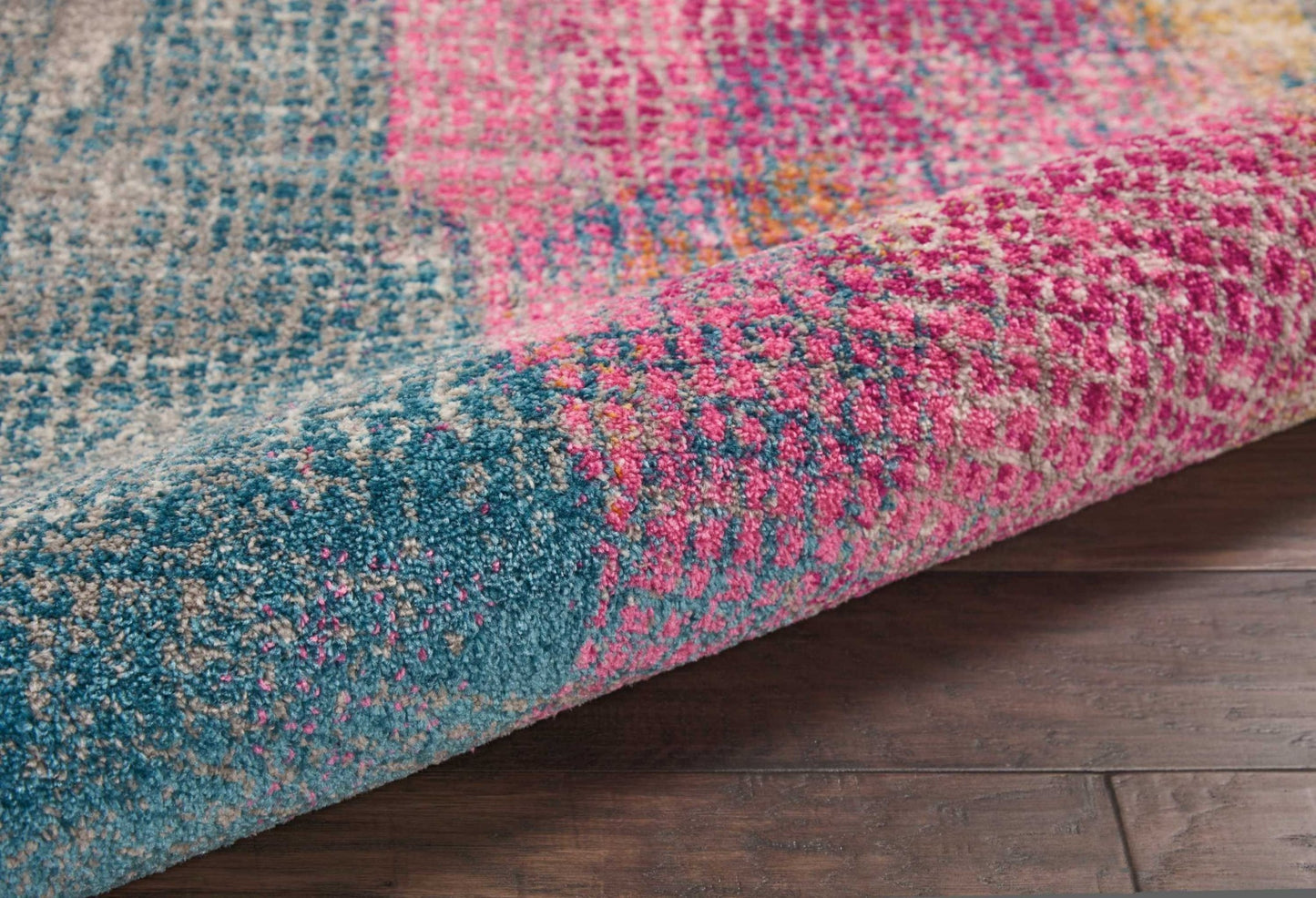 8' X 10' Pink And Blue Abstract Power Loom Area Rug